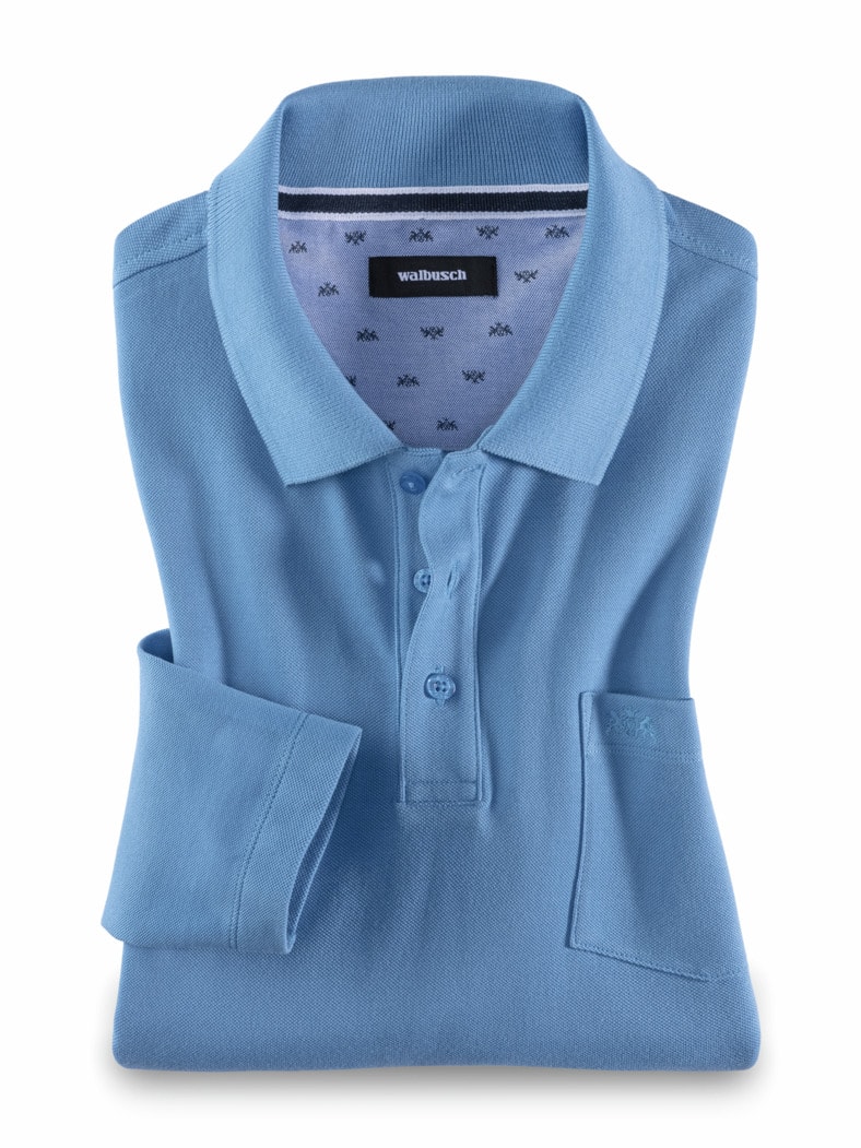 Pique-Polo Pima Cotton Mittelblau