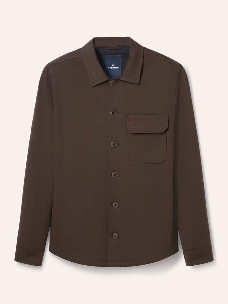 Hemdjacke aus elatischem Material Braun