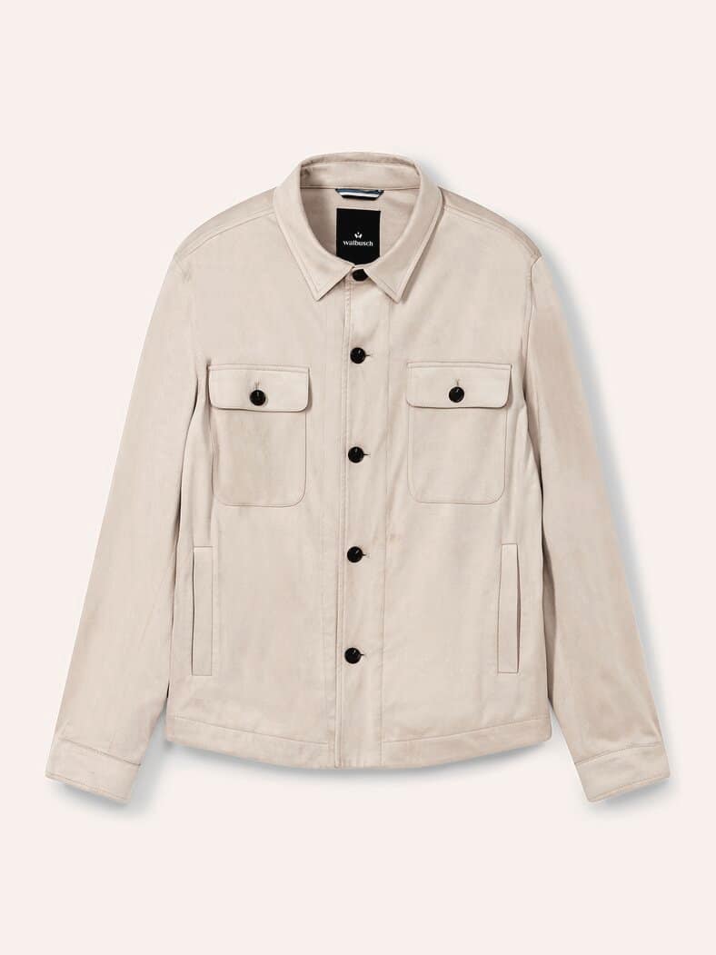 Hemdjacke aus Microvelours Beige