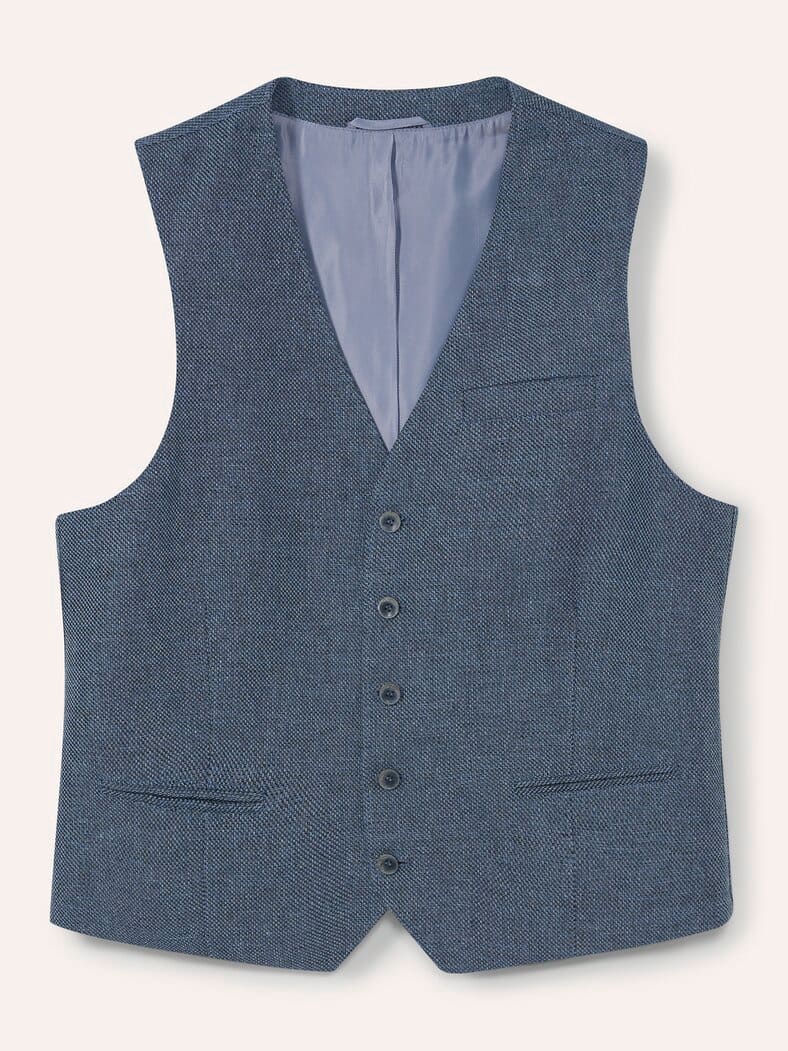 Reiseleinen-Weste Hellblau