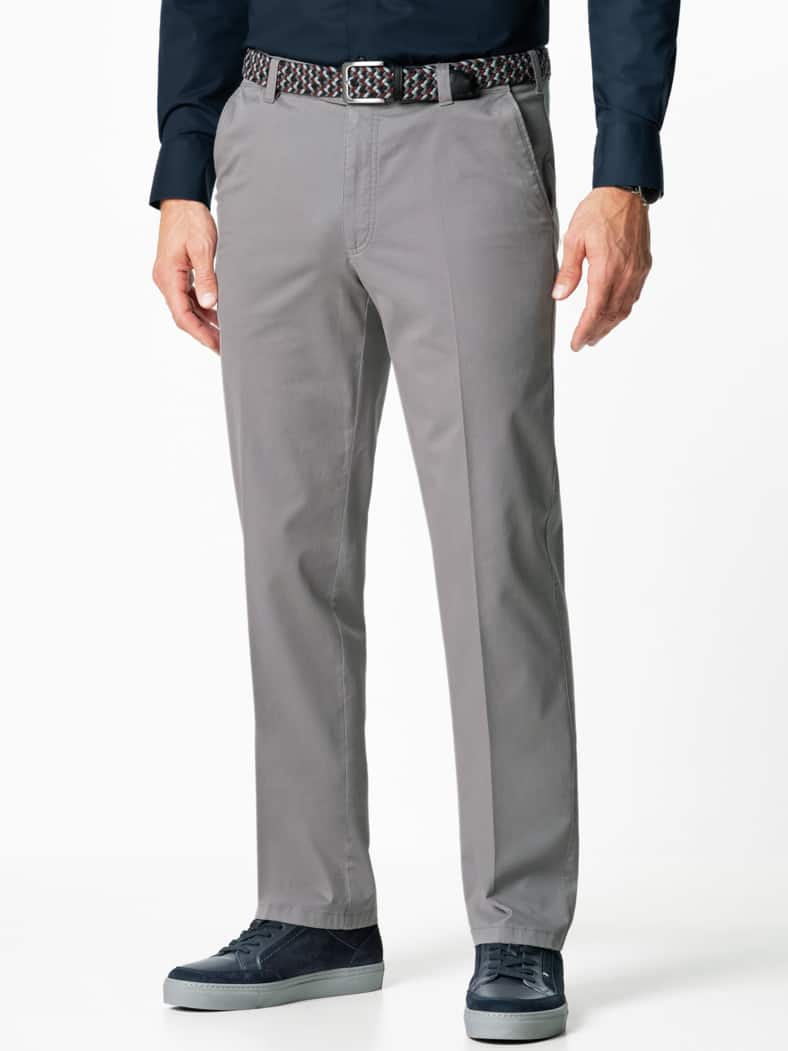 Extraglatt-Stretchbund-Chino Mittelgrau