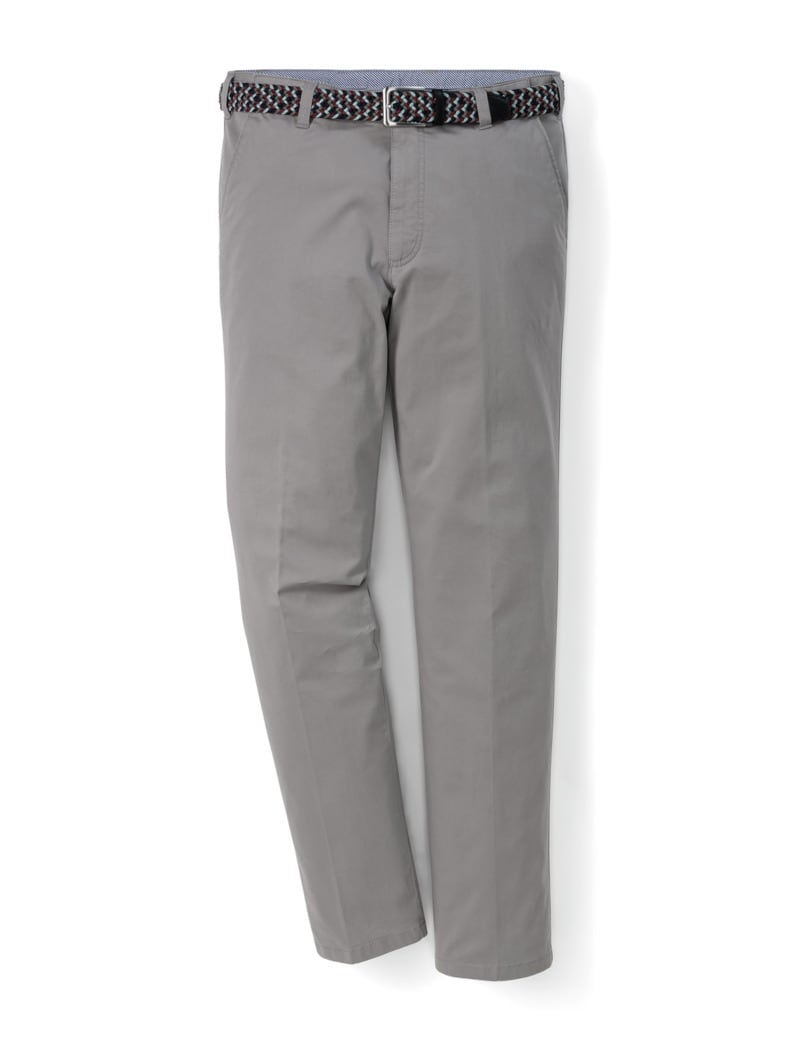 Extraglatt-Stretchbund-Chino Mittelgrau