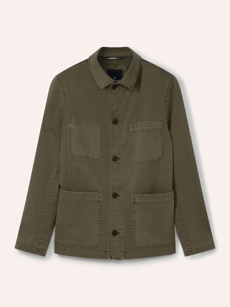 Baumwoll Hemdjacke Oliv