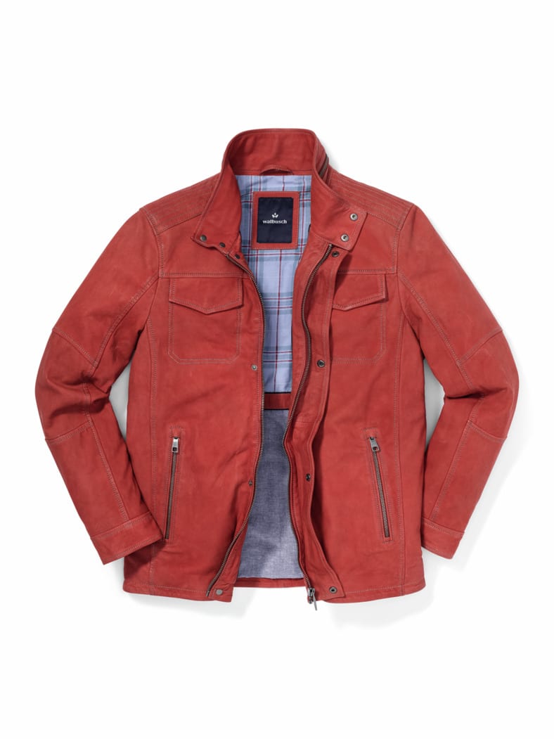 Nubukleder-Blouson Countryside Koralle