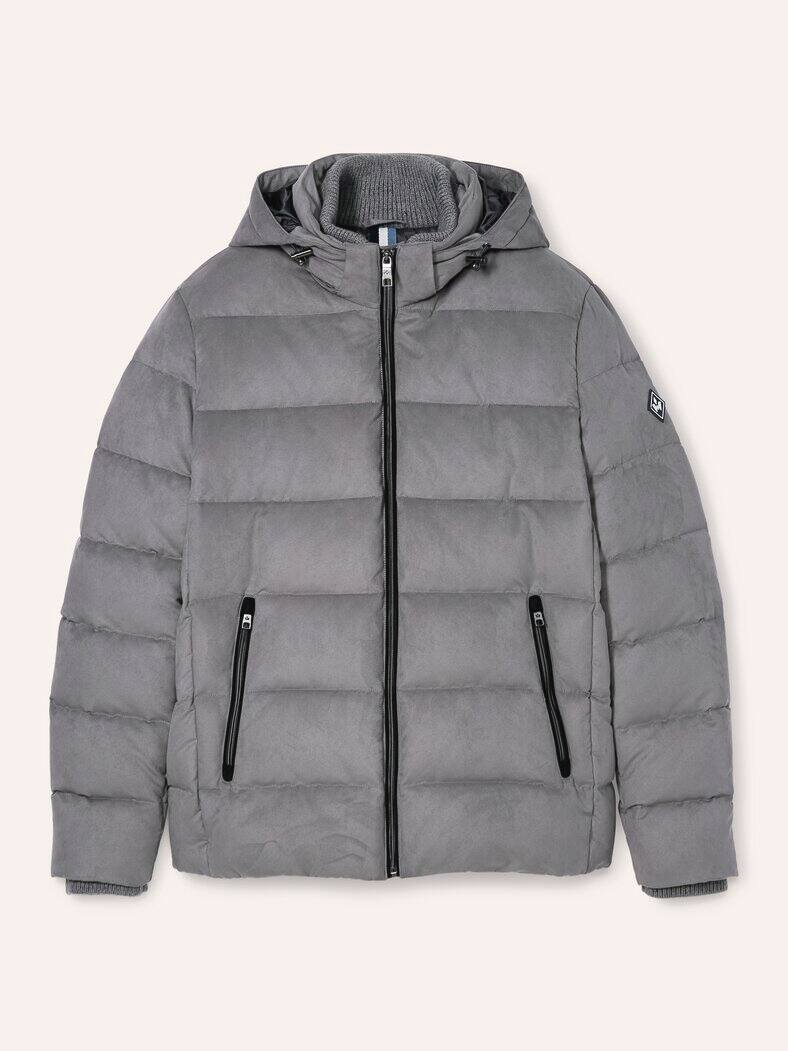 Steppjacke in Veloursoptik Silbergrau