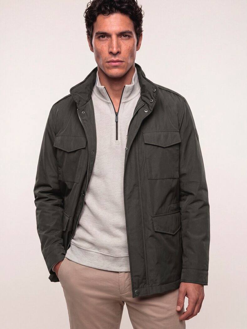 Wärmende Langjacke mit 9 Taschen Dunkelbraun