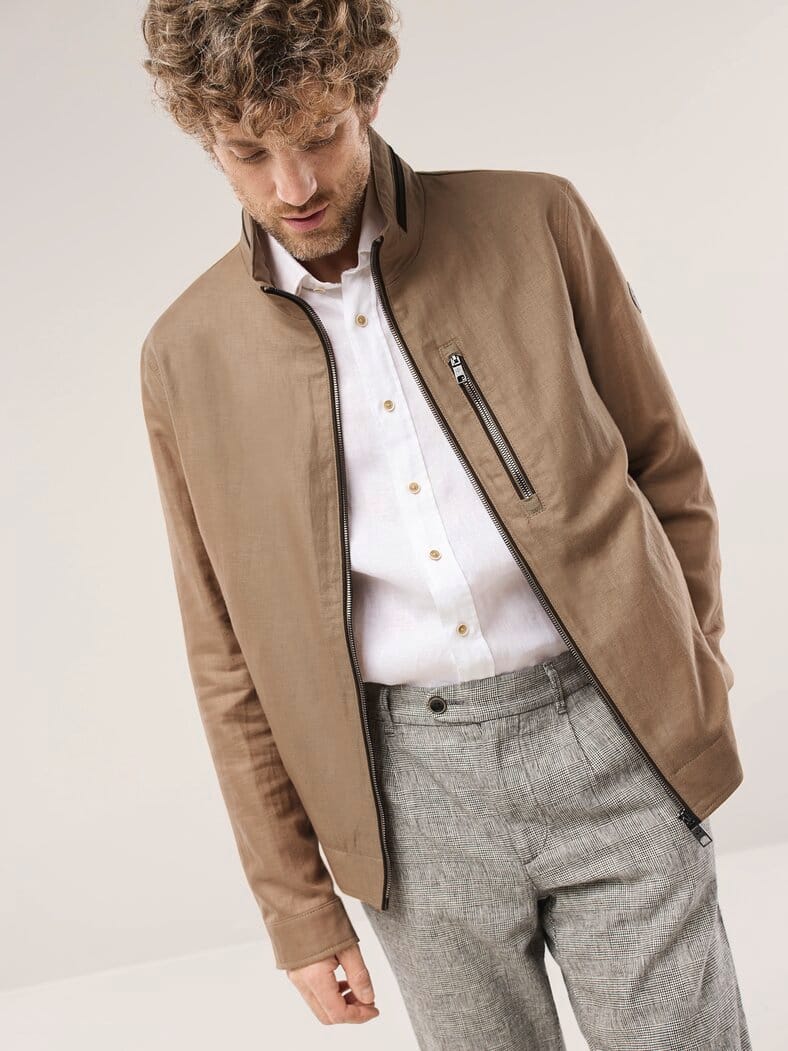 Leinenblouson Leicht und Luftig Latte