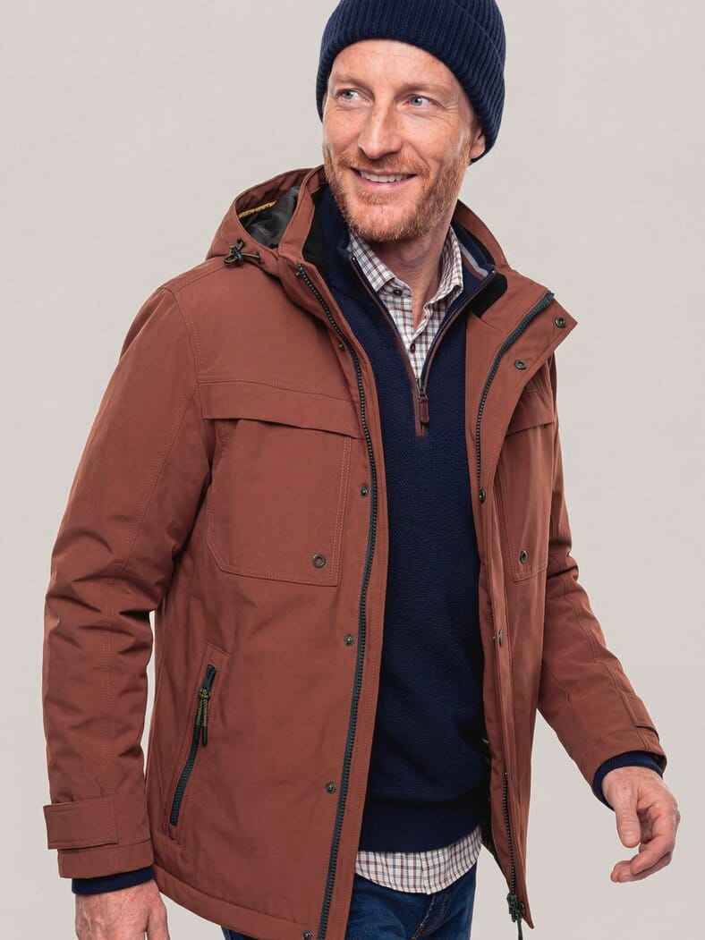 Wasserdichte Funktionsjacke Rotbraun