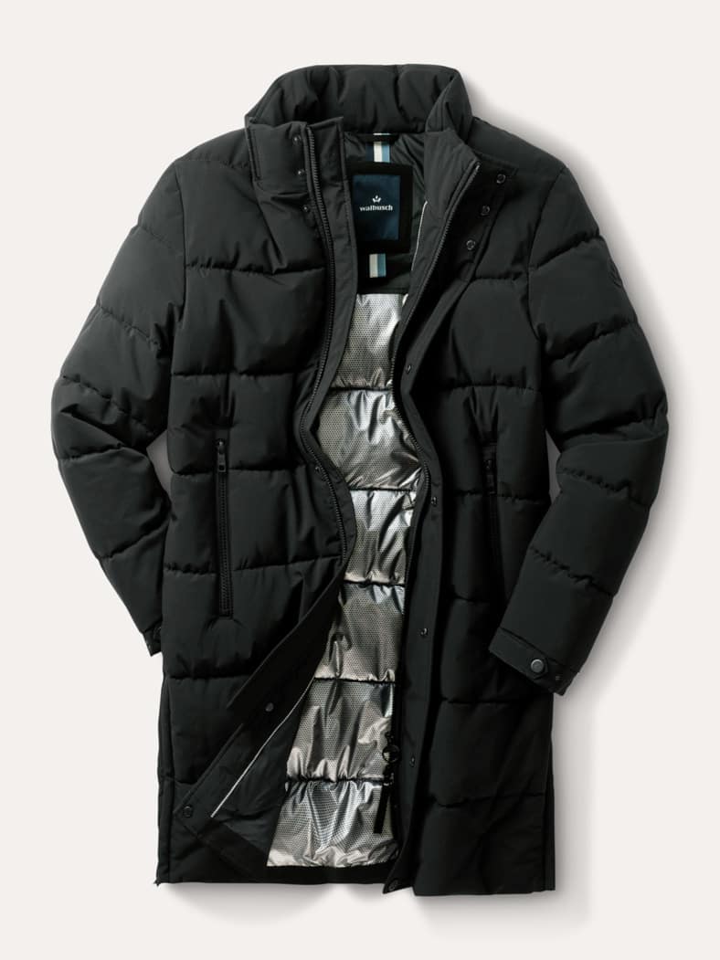 Thermo Steppmantel Schwarz