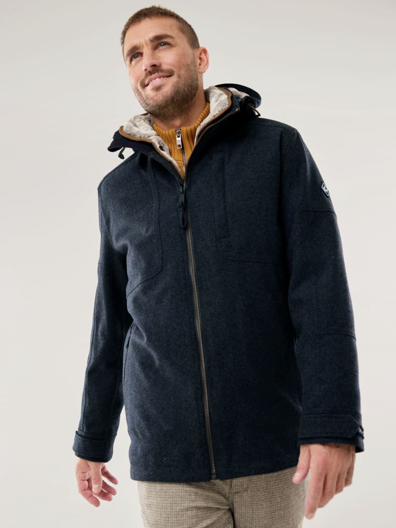 Aquastop Wolljacke Dunkelgrau