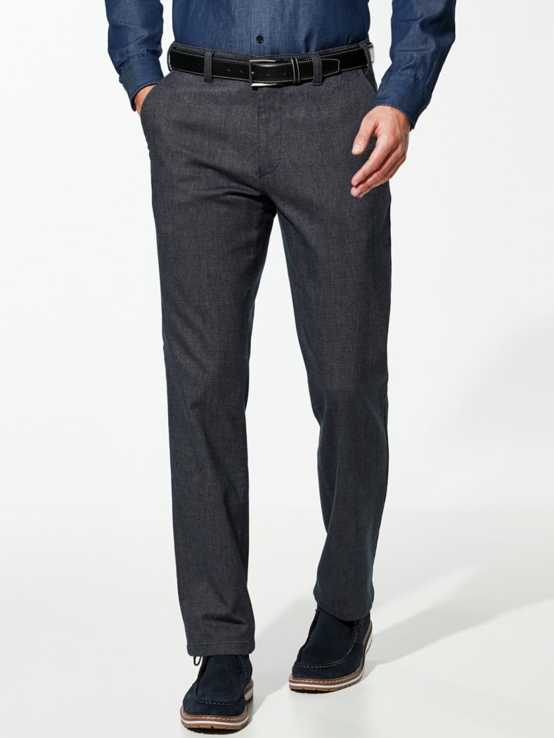 Gürtel-Chino Wool-Look Graublau