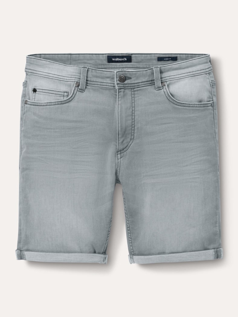 Jogger-Jeans Shorts Light Grey