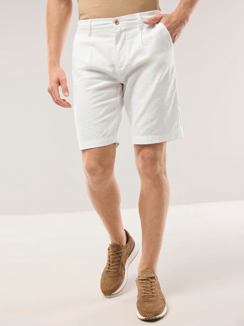 Leinenmix Bermudas Weiß