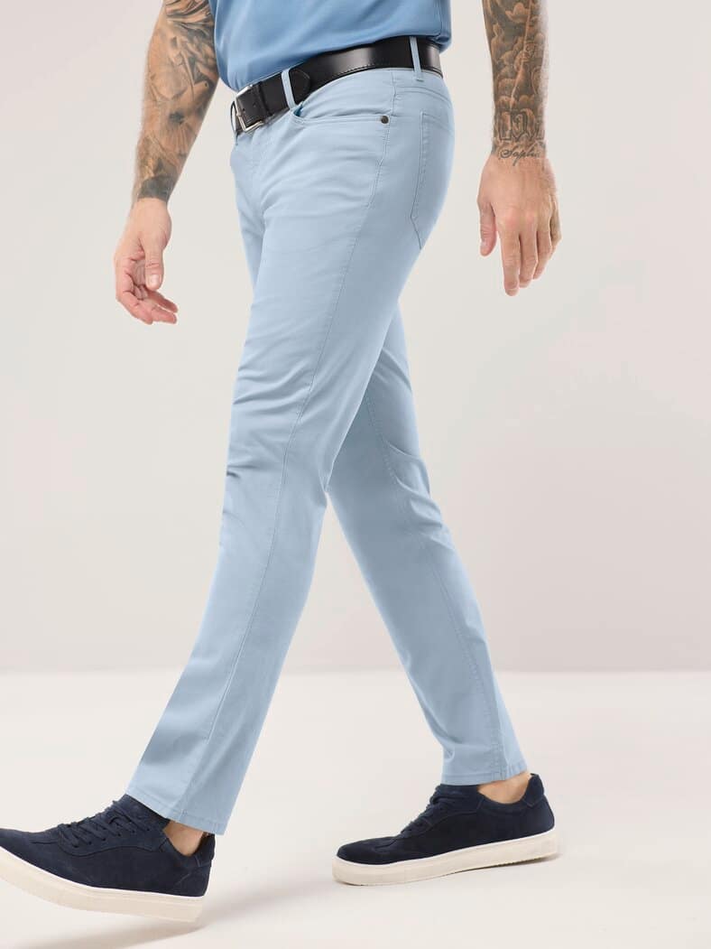 Ultraleicht Baumwoll Five-Pocket Hellblau