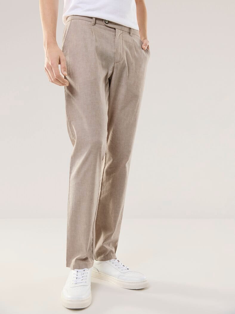 Wohlfühl Leinen-Hose Sand gestreift