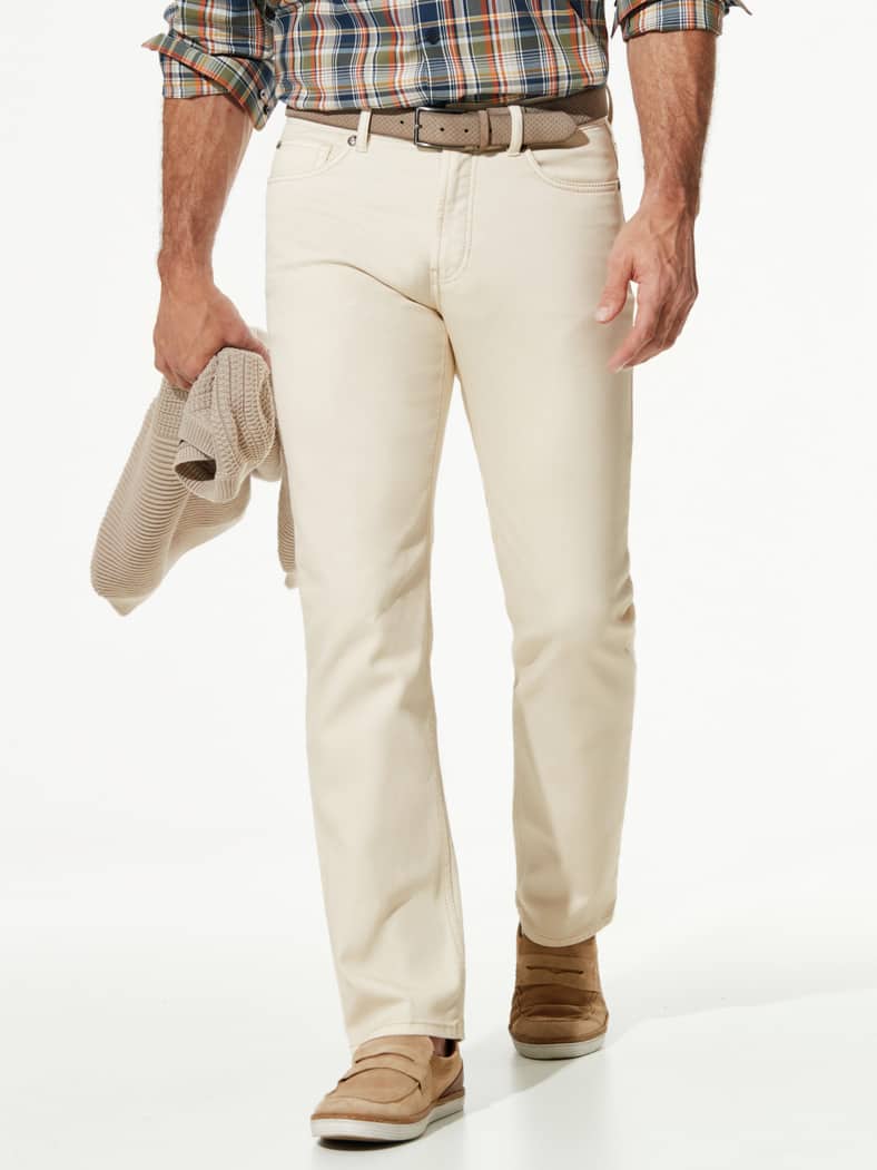 Jeans Sattlerstich Ecru