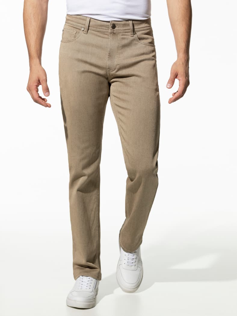 Jeans Sattlerstich Sand