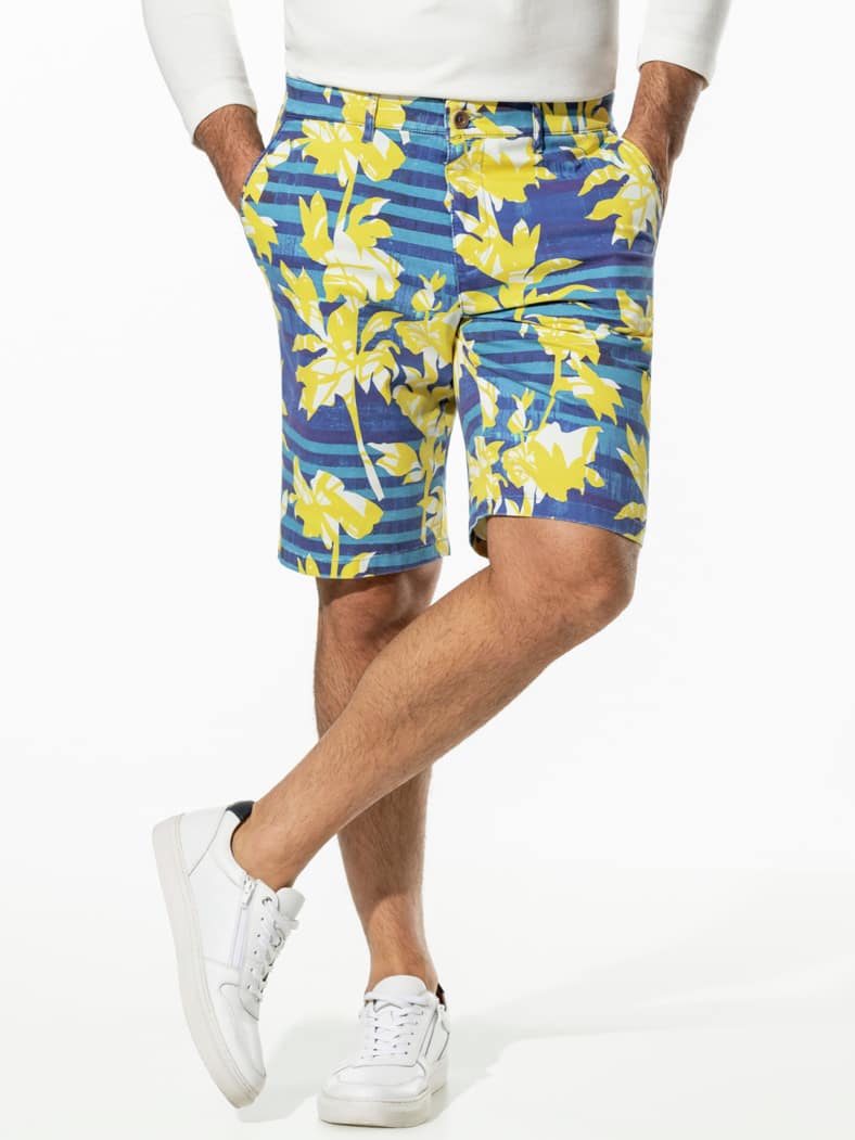 Organic Cotton Bermudas Blau/Gelb