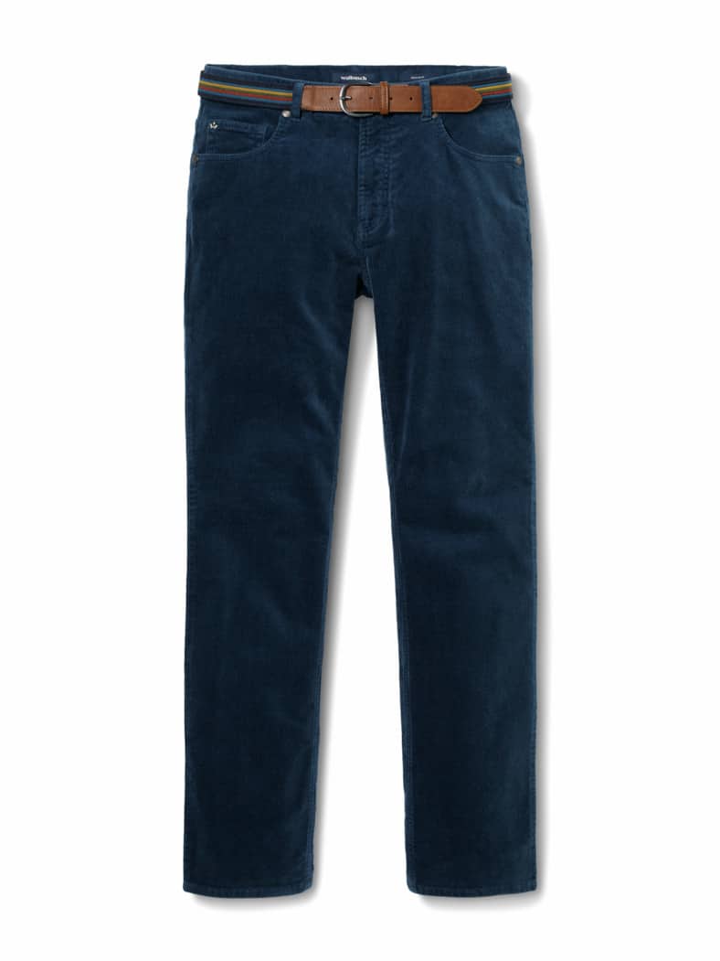 Gürtel-Cord Five-Pocket Jeansblau