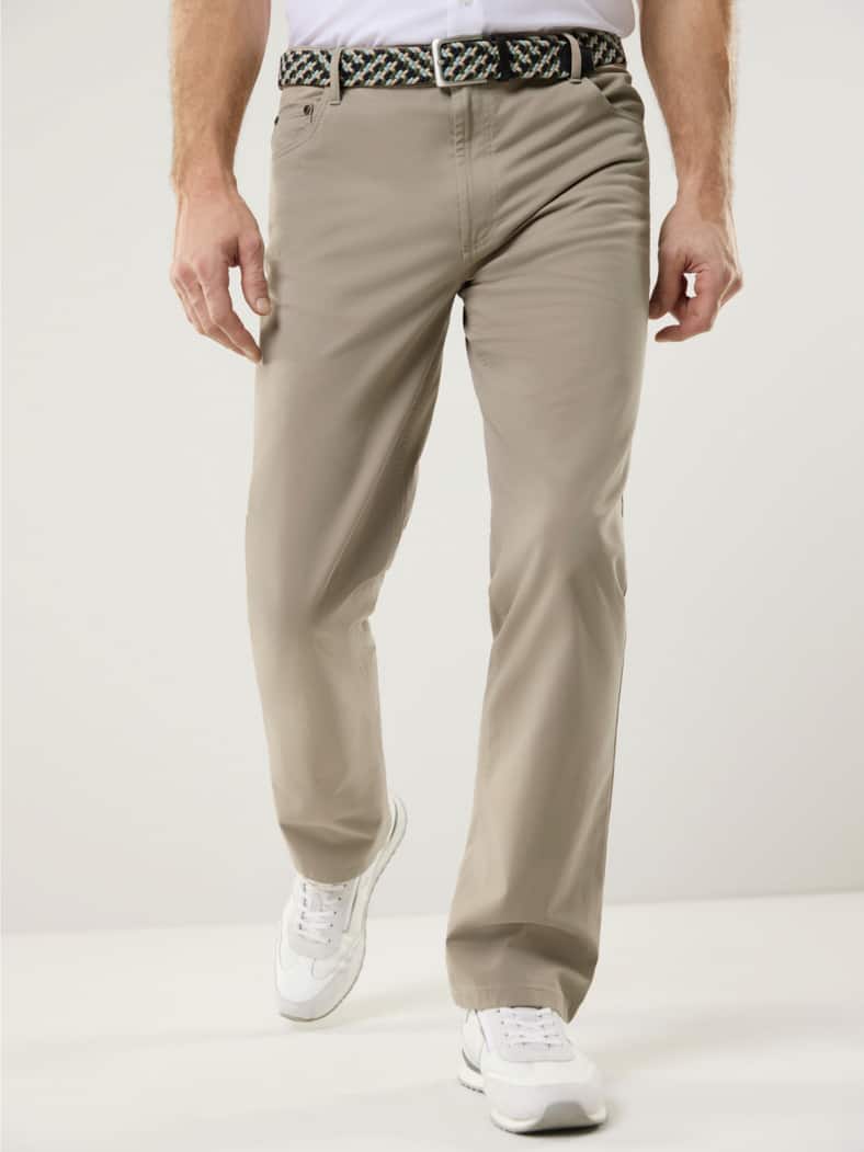 Extraglatt-Stretchbund Five Pocket Beige