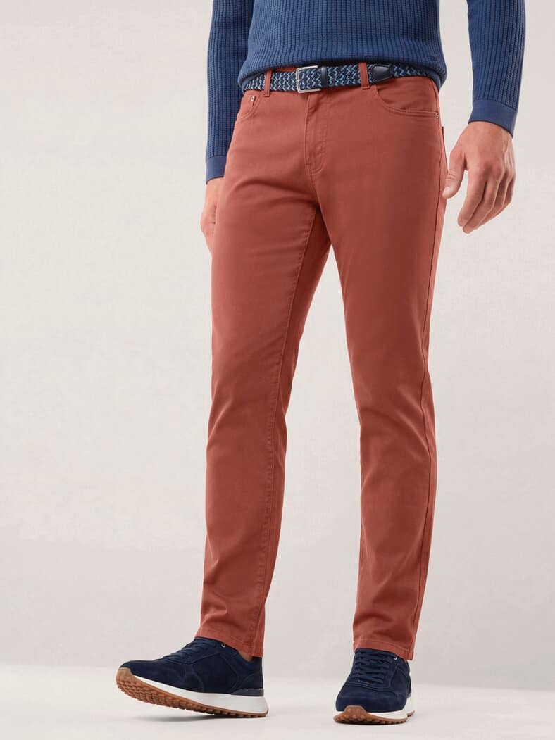 Extraglatt-Stretchbund Five Pocket Rotbraun