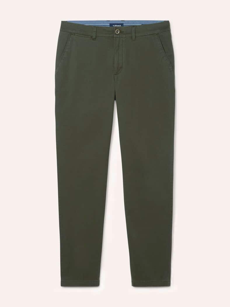 Elastische Chino aus Baumwolle Oliv