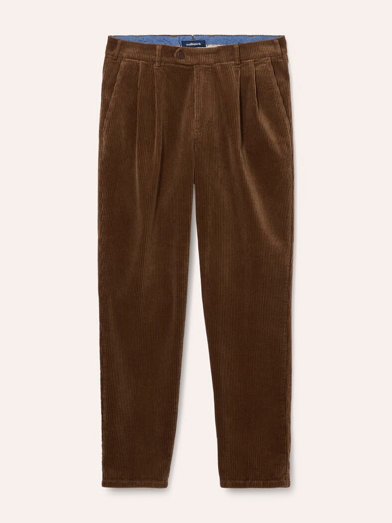 Cordhose mit Bundfalte Caramell