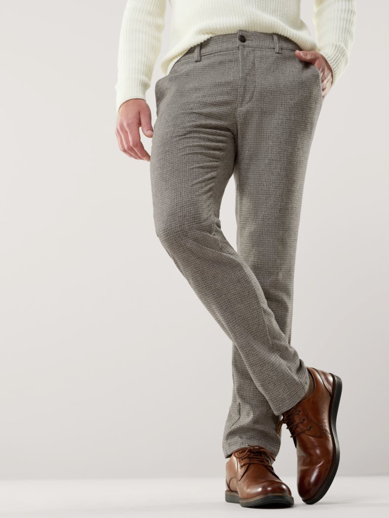 Premium Sport-Flanell Hose Beige Minikaro