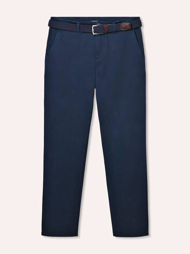 Chino inklusive Gürtel Marine