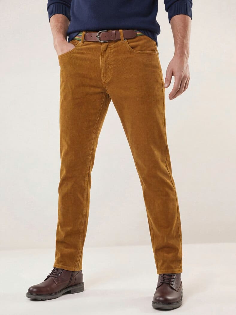Gürtel-Cord Five-Pocket Curry