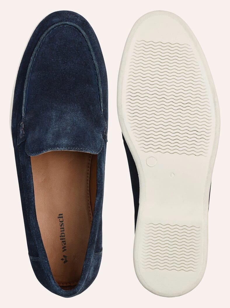 Velours-Loafer Blau