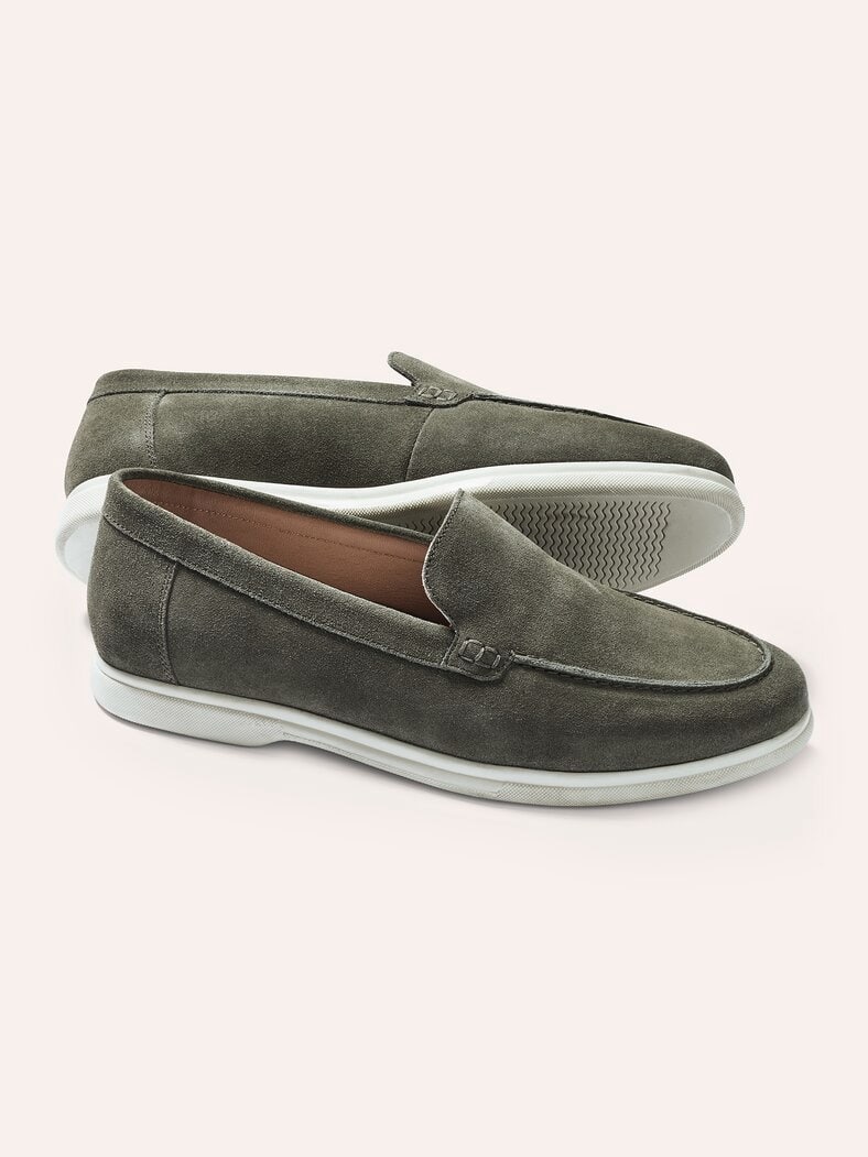 Velours-Loafer Salbei