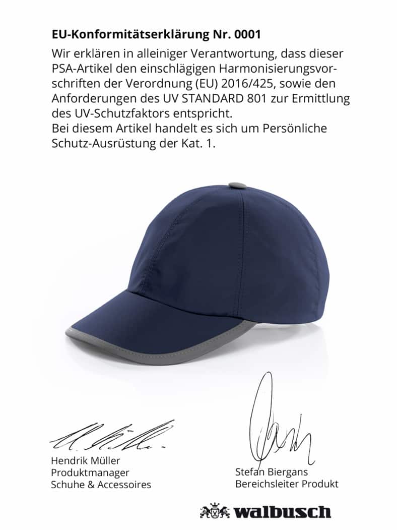 Baseballkappe UV-Schutz Marine