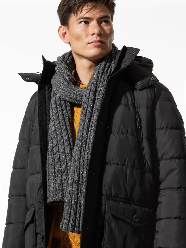 Tweed Wollschal Grau