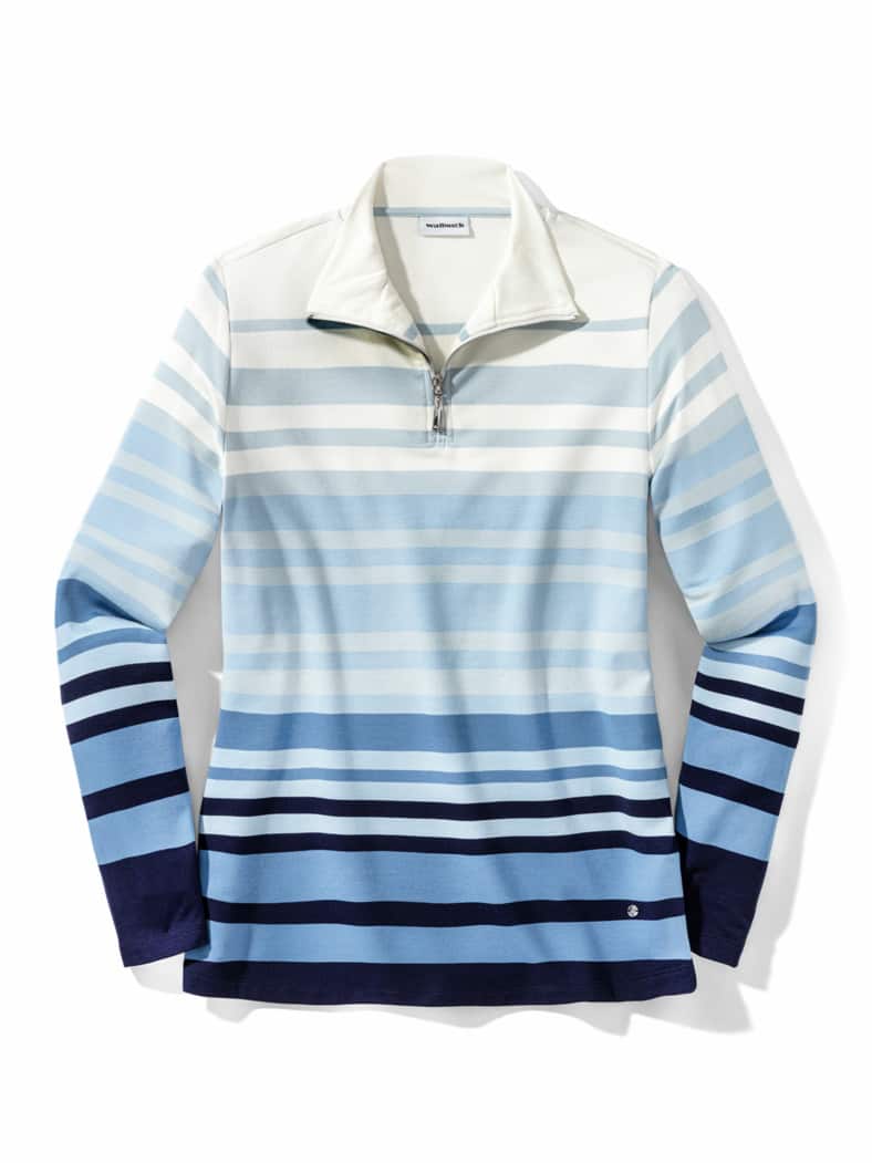 Wohlfühl-Troyer Streifenmix Blau