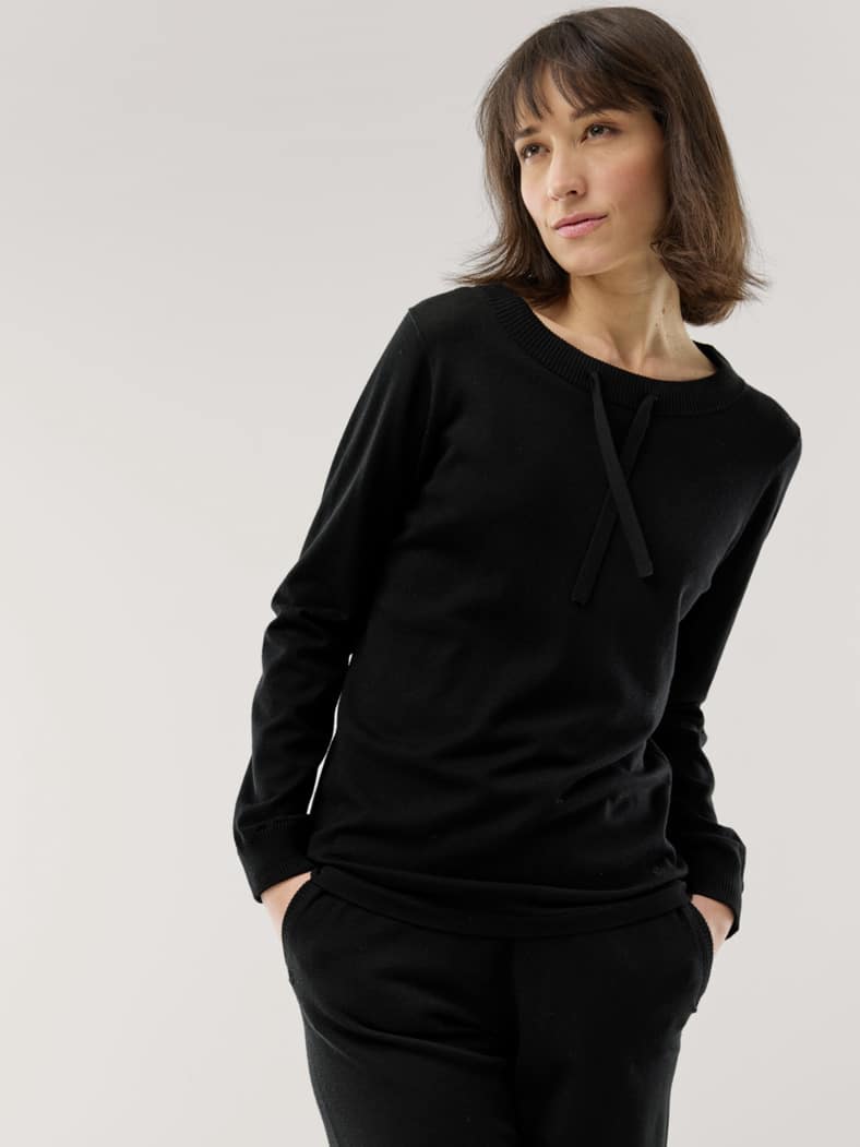 Lounge Strickpullover Schwarz