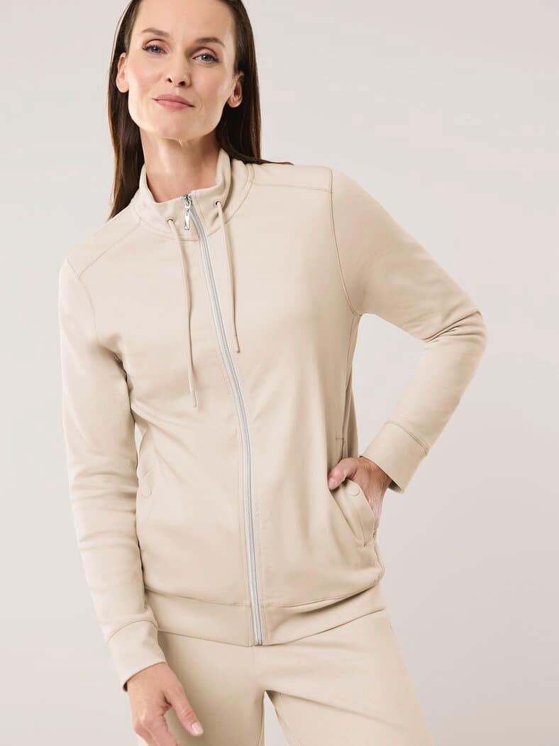 Baumwollstretch Jacke Creme