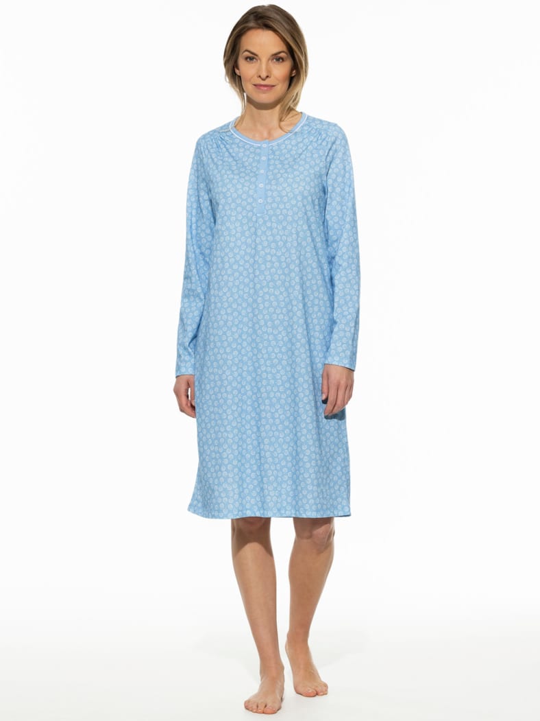 Nachthemd Everynight Hellblau Blumen