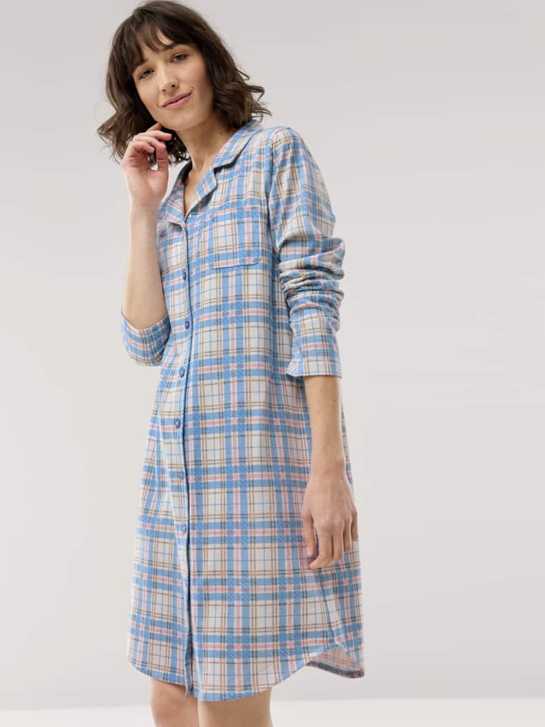 Jersey Flanell Nachthemd Karo