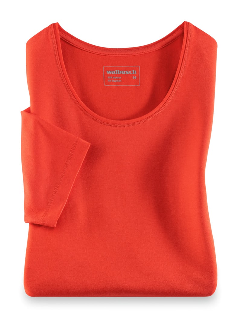 Viskose-Shirt Karminrot