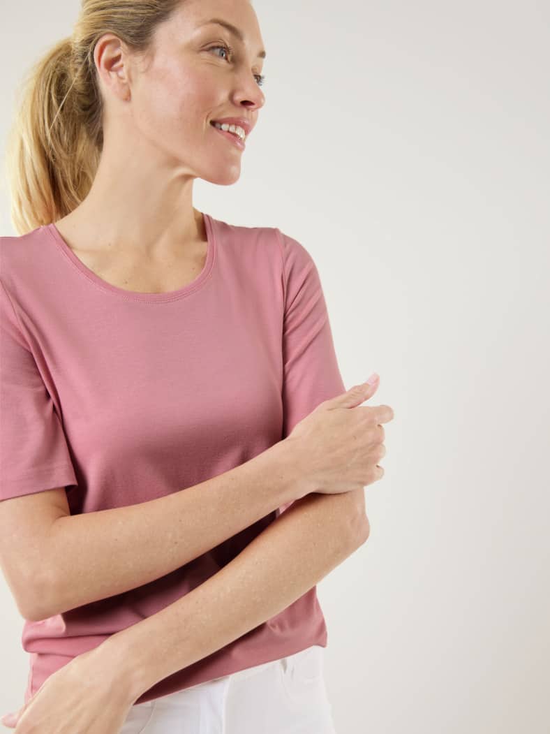 Viskose-Shirt Rosenholz