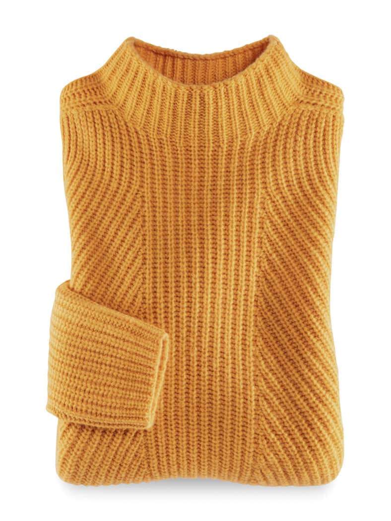 Cashmino Pullover Nahtlos Safran