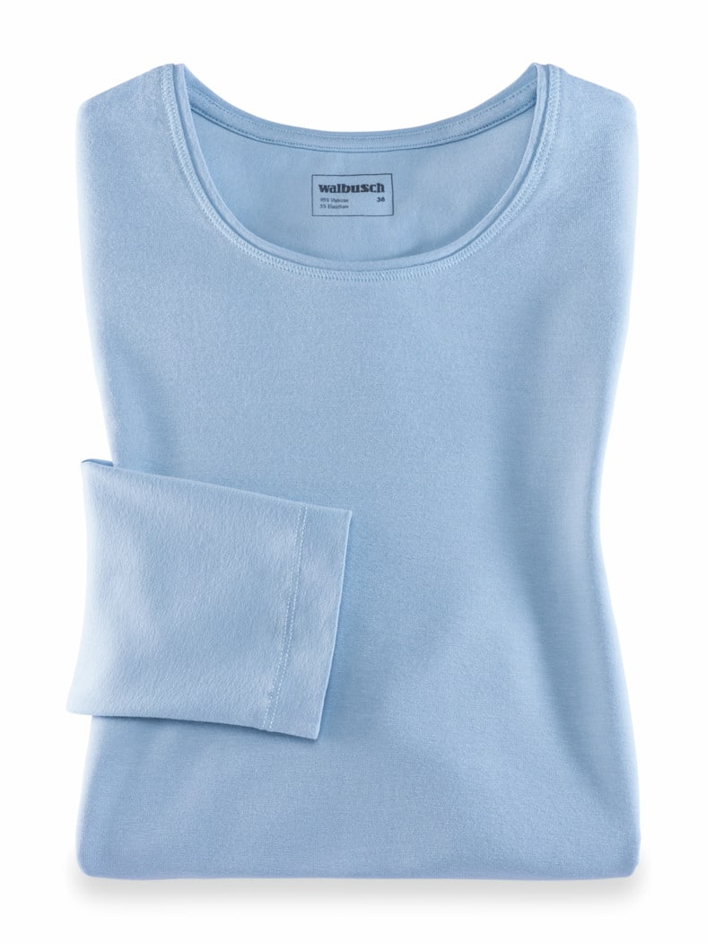 Viskose-Shirt Langarm Cashmere Blue
