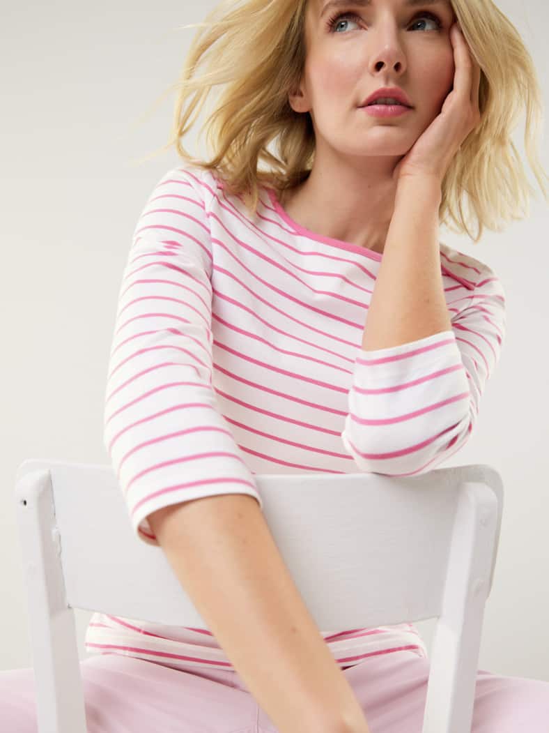 Ringelshirt la Ville Weiß/Pink