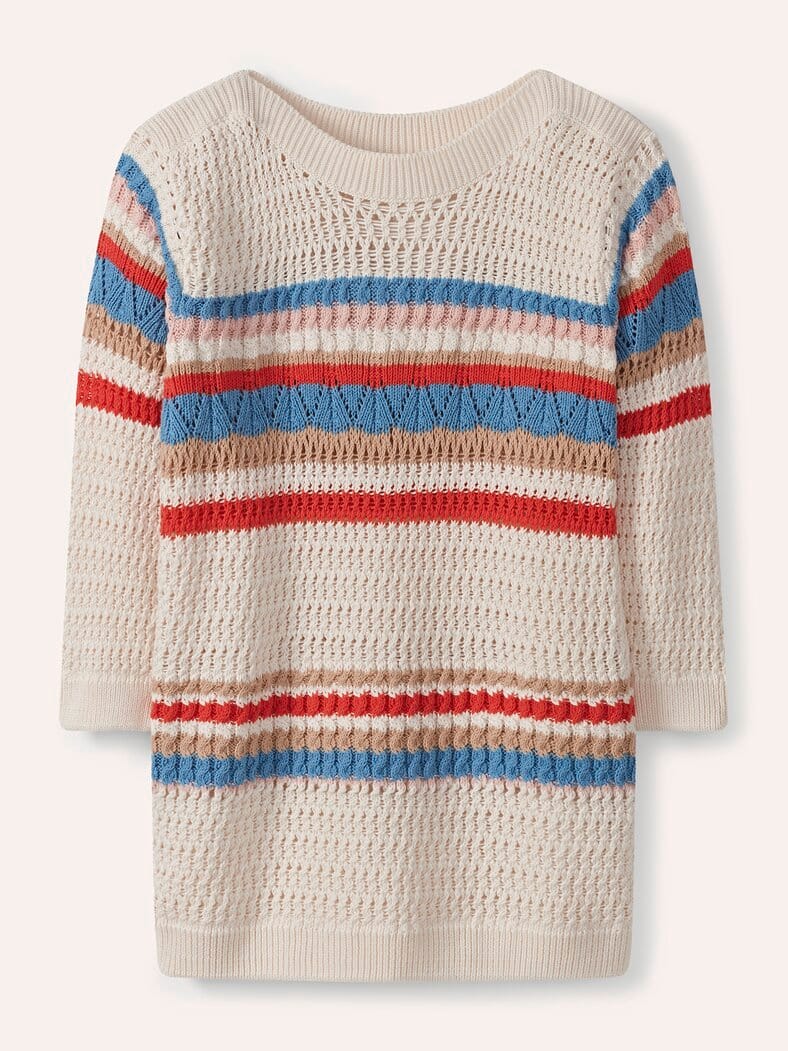 Pullover im Häkel-Look Multicolor Offwhite