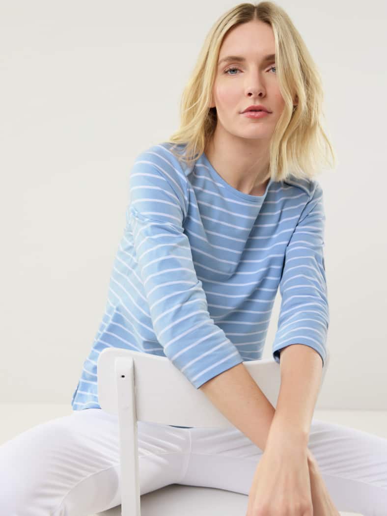 Ringelshirt la Ville Skyblue/Weiß