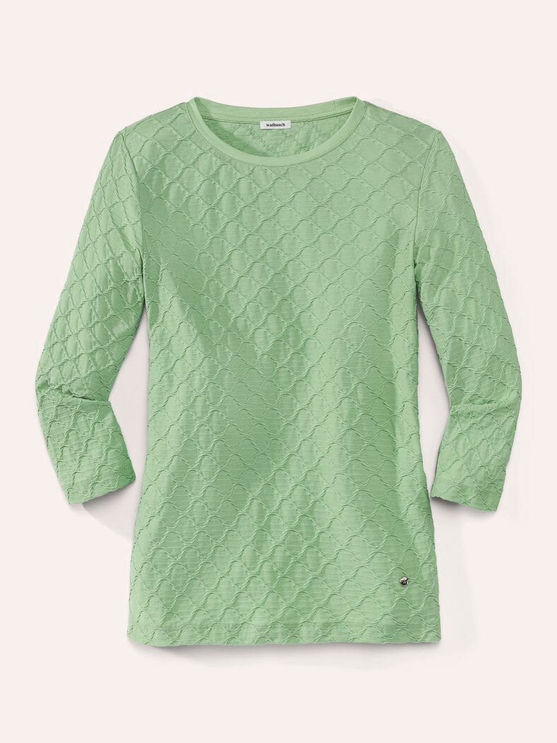 Baumwollshirt Strukturmuster Piniengrün