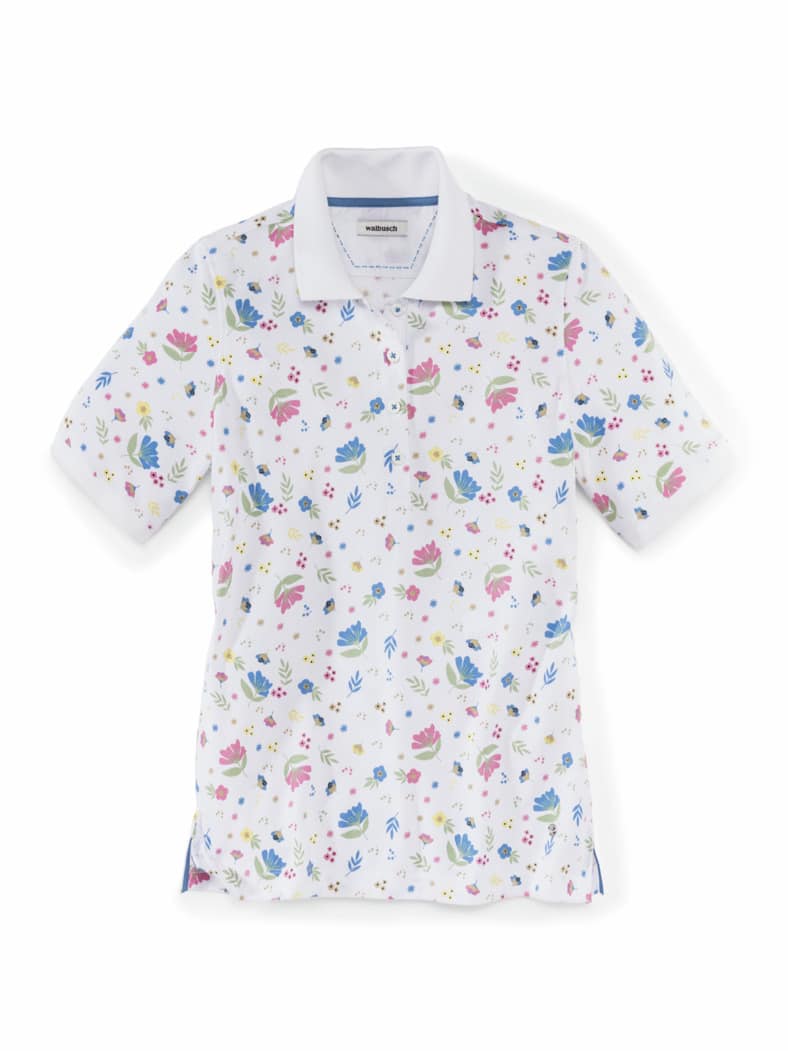 Pique-Polo Frischekick Weiß Blume