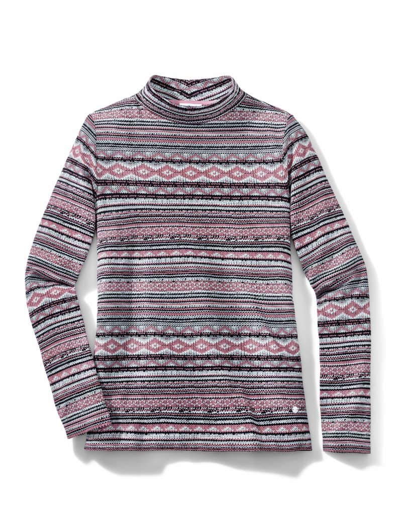 Stehbundshirt Strickmuster Rosenholz