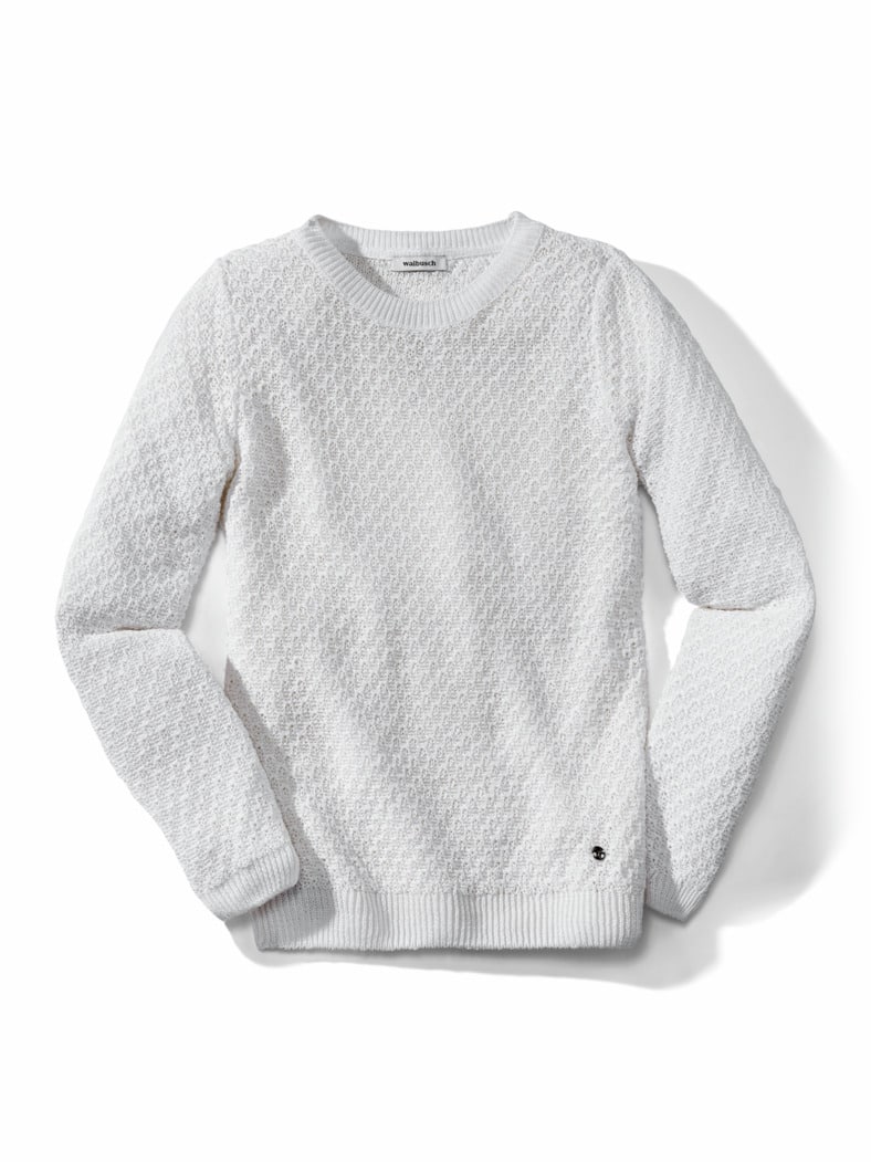 Edelgarn-Pullover Lino Weiß